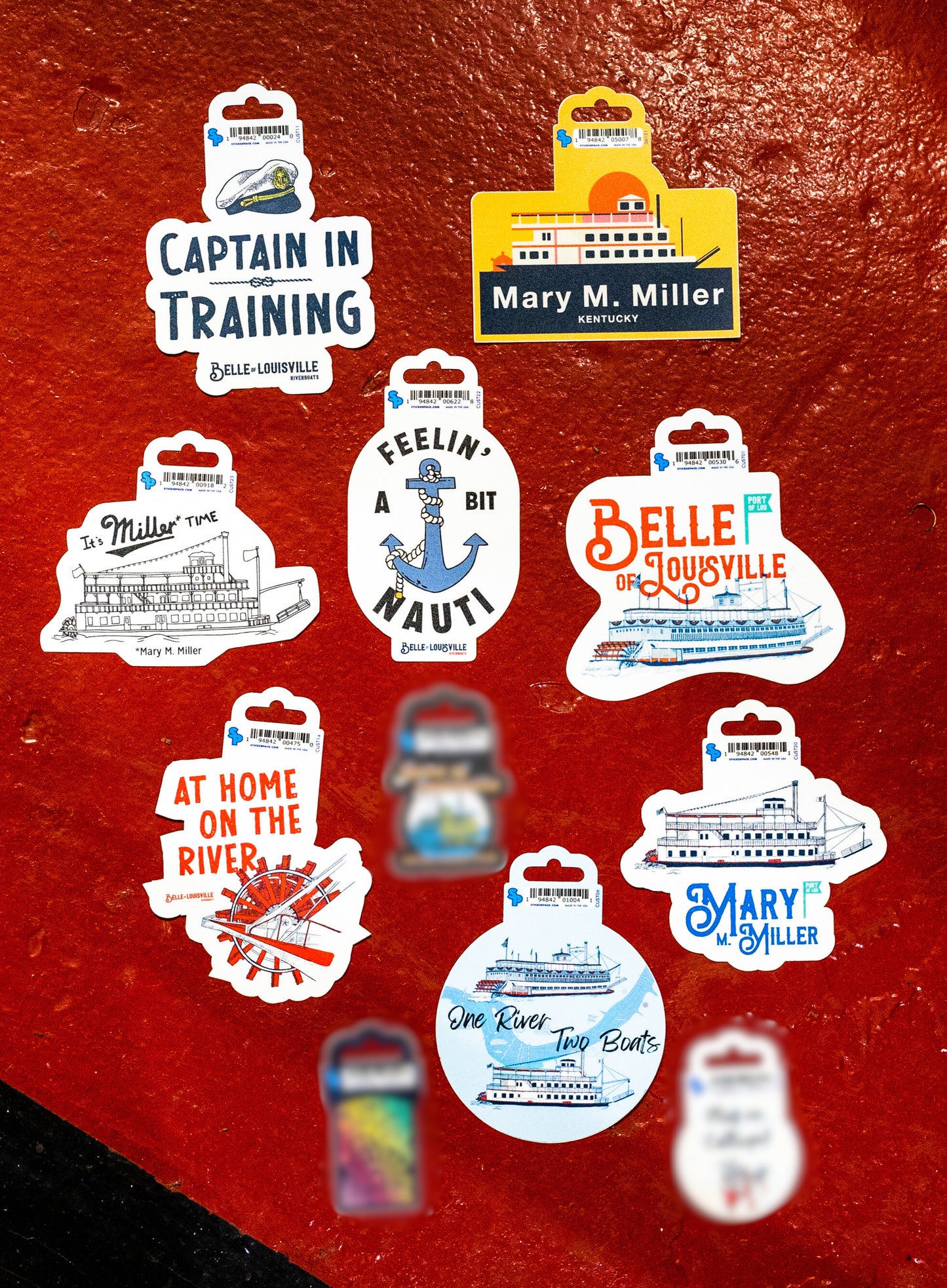 Riverboat Stickers - 3"