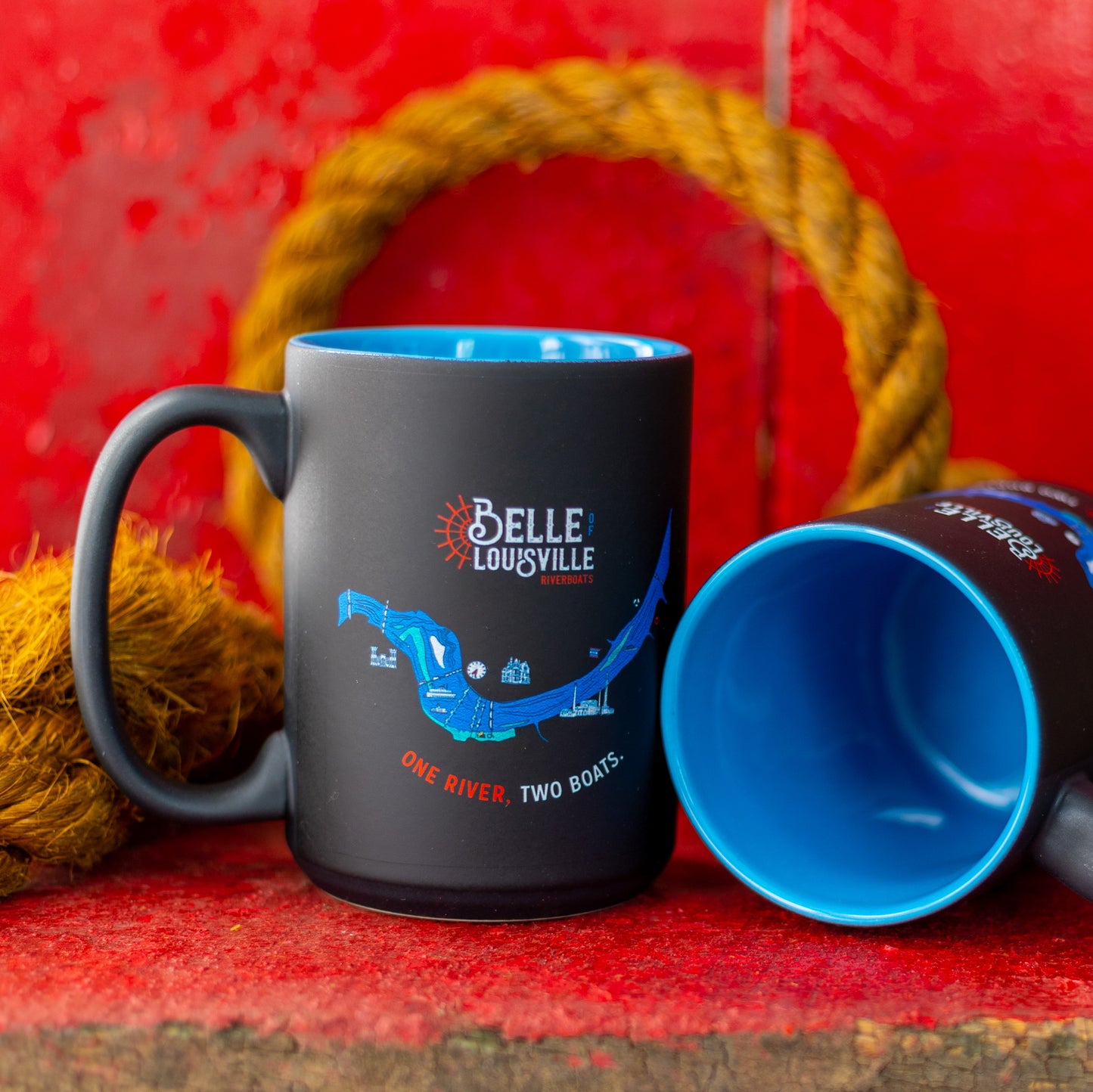 One River, Two Boats Mug