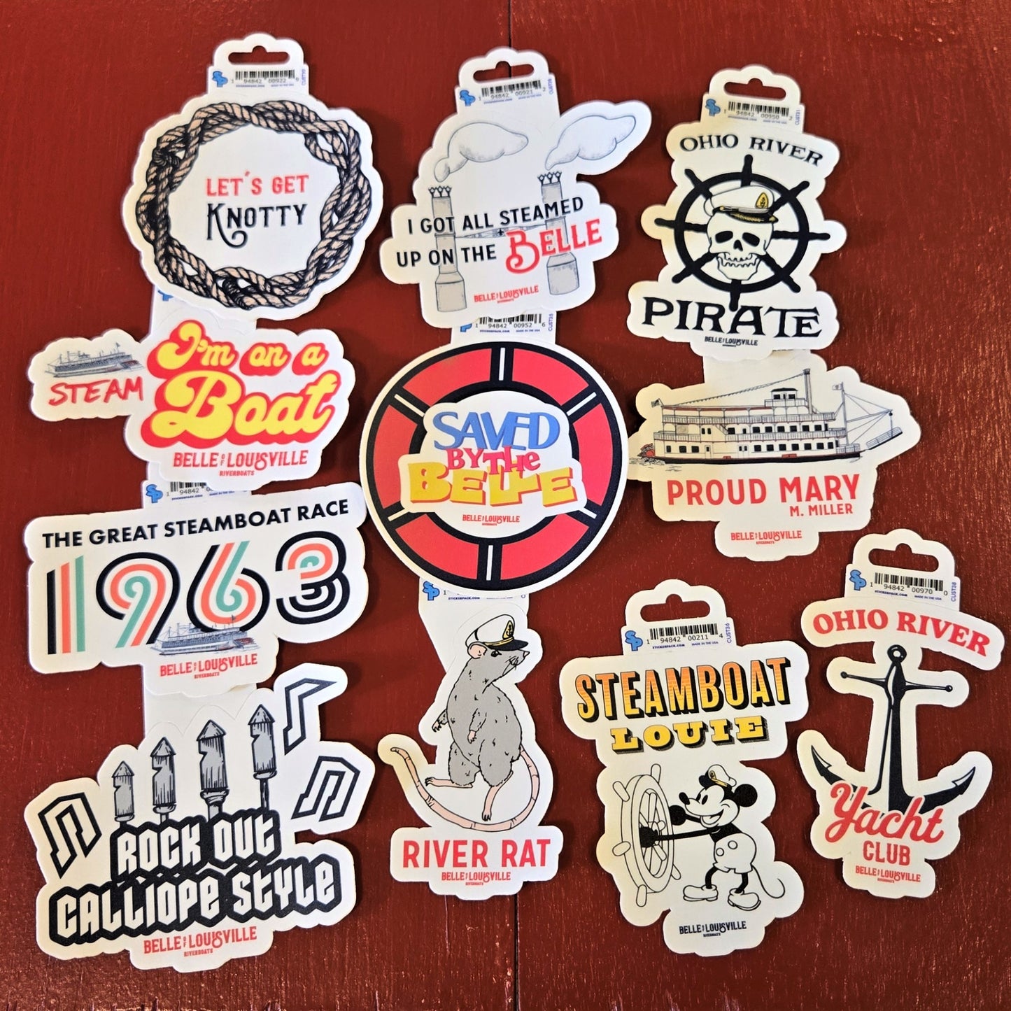 Riverboat Stickers - 3"