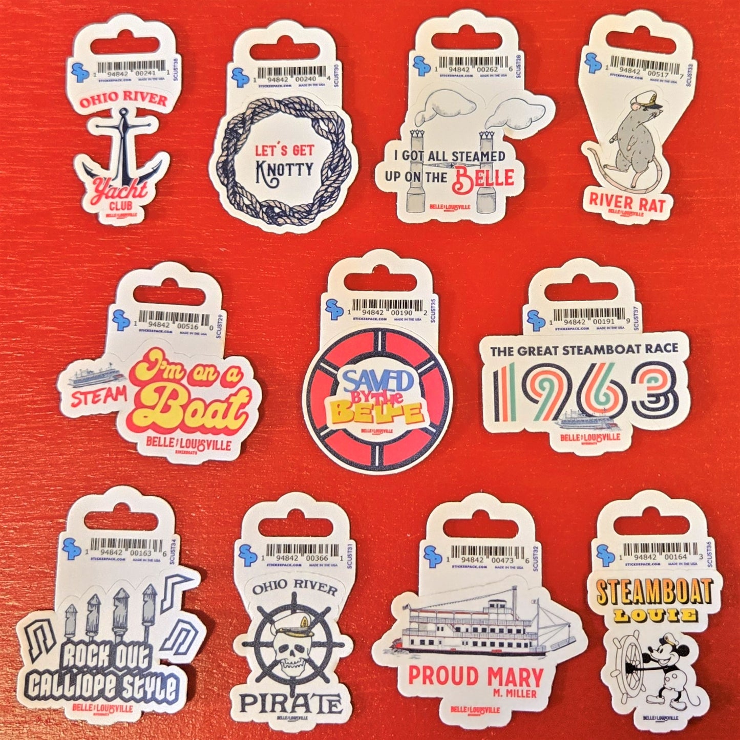 Riverboat Stickers - 2"