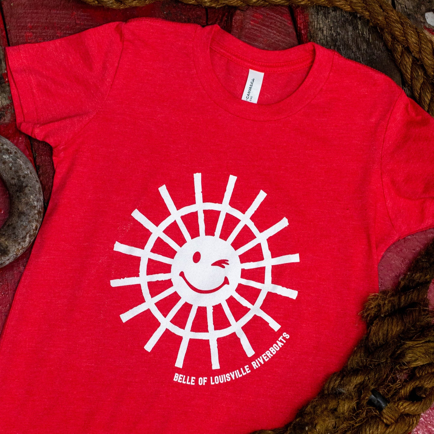 Youth Red Paddlewheel Smile T-Shirt
